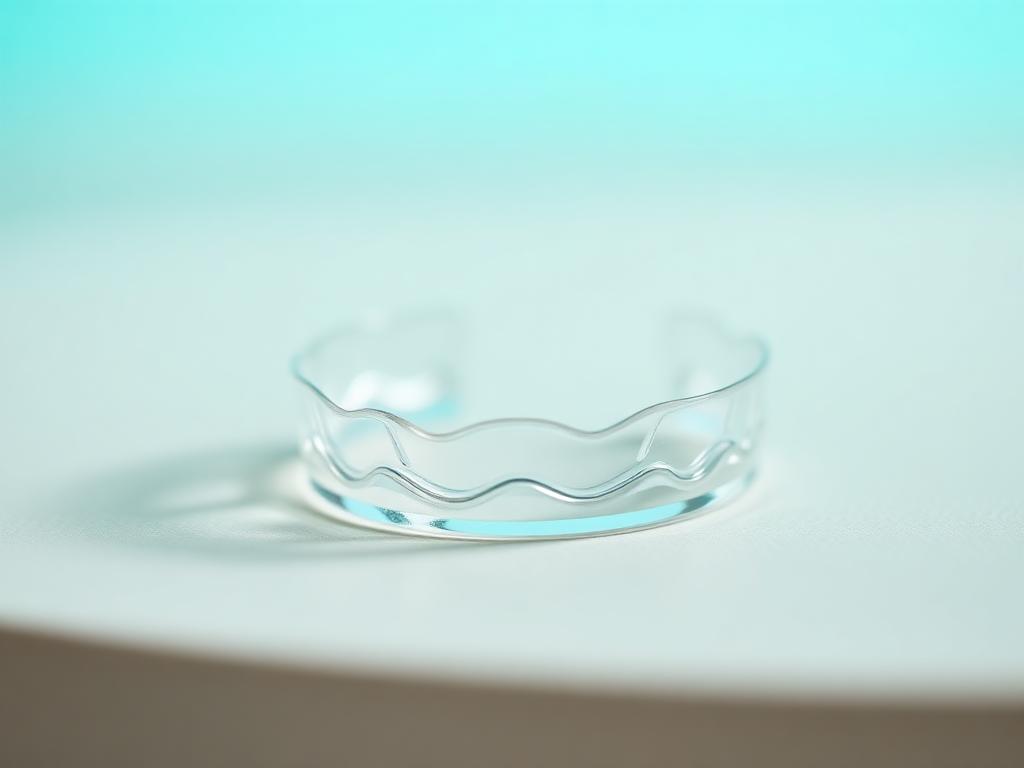 Detalle de brackets estéticos translúcidos con luz suave